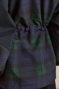 Damson Madder Liu Navy Check Raincoat - The Mercantile London