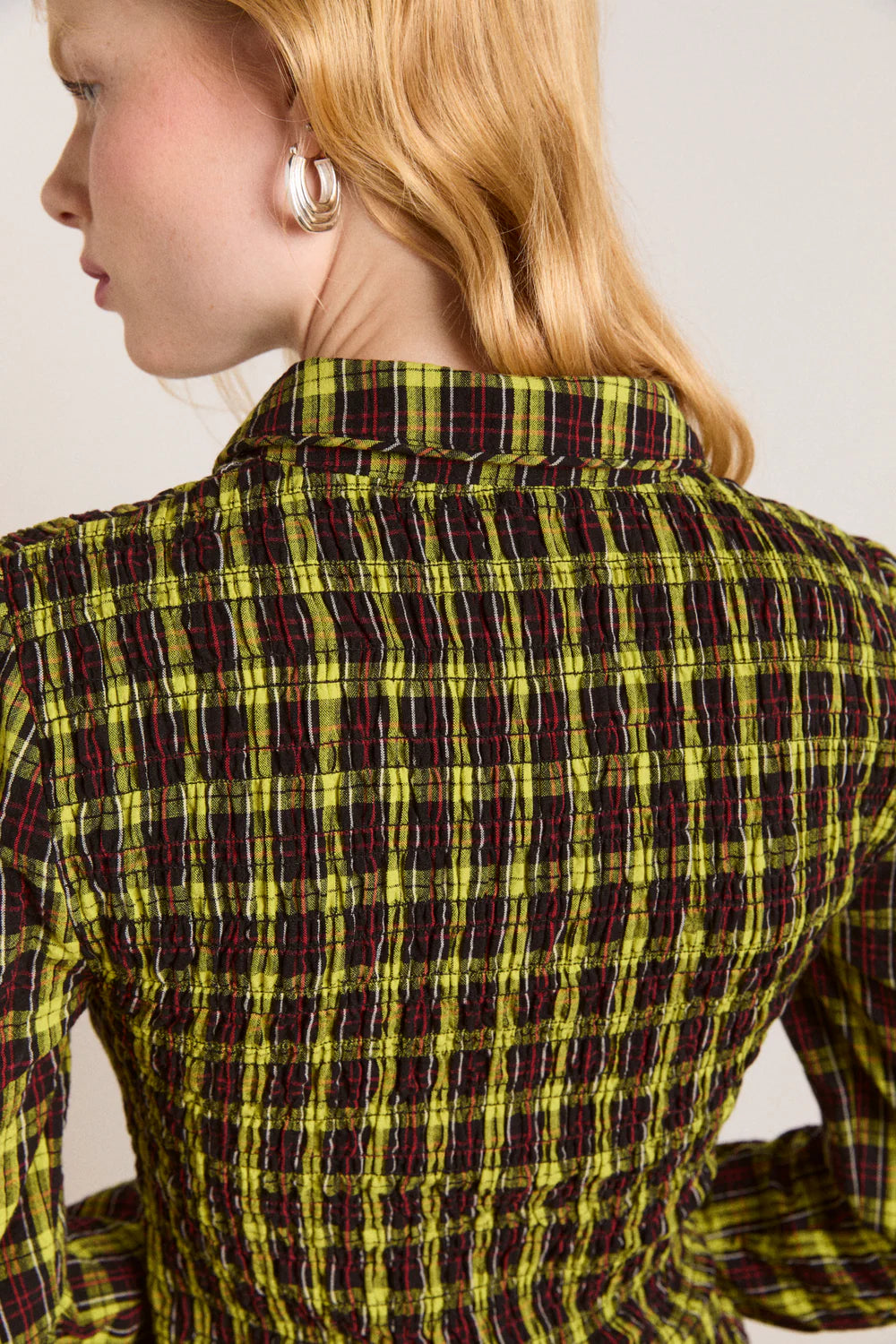 Damson Madder Hazel Yellow Check Midi Dress - The Mercantile London