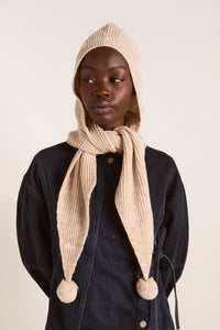 Damson Madder Oatmeal Tie Front Hood - The Mercantile London