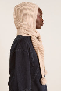 Damson Madder Oatmeal Tie Front Hood - The Mercantile London