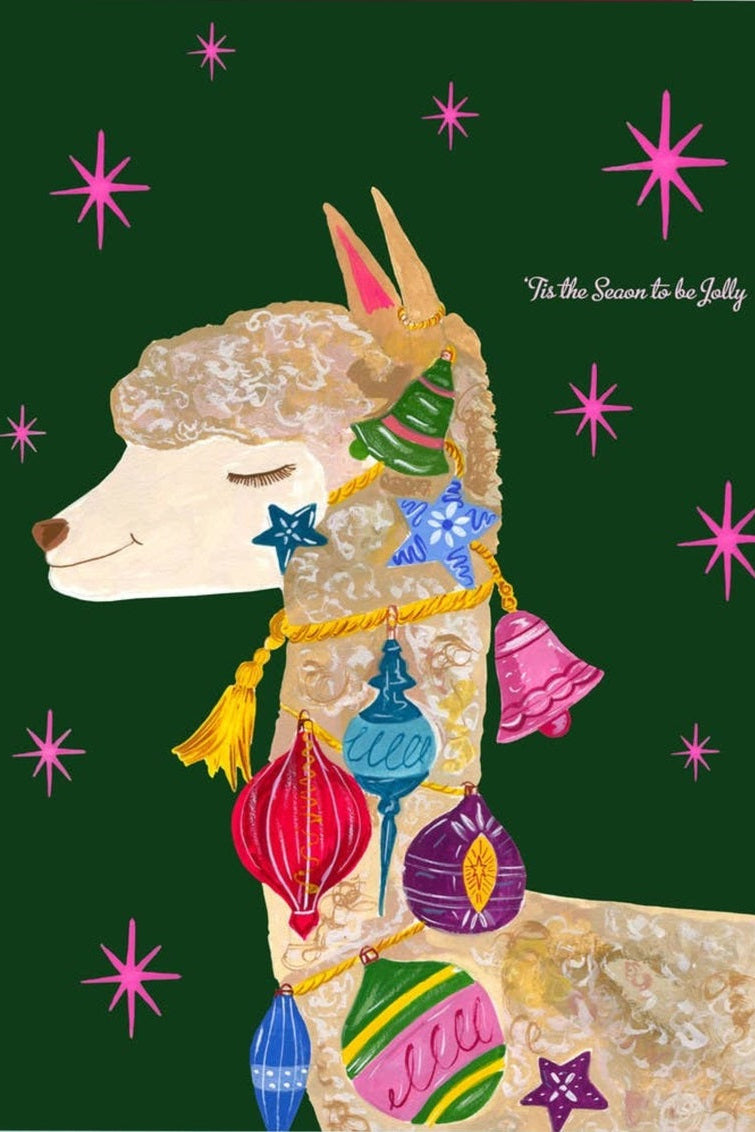 Hutch Cassidy Alpaca Bauble Christmas Card