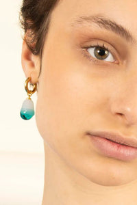 Sandralexandra Glass Pearl Aquamarine Earrings - The Mercantile London