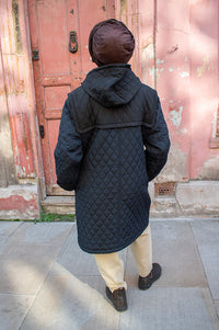 Stella Nova Navy Quilted Duffle Coat - The Mercantile London