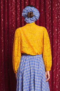 Sister Jane Aura Mustard Lace Bow Blouse