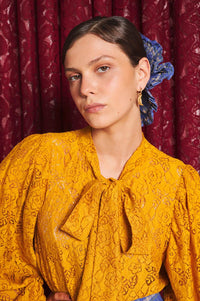 Sister Jane Aura Mustard Lace Bow Blouse