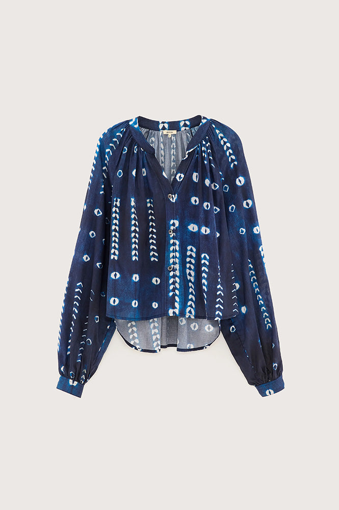 Bellerose Tonka Combo A Indigo Blouse - The Mercantile London