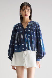 Bellerose Tonka Combo A Indigo Blouse - The Mercantile London