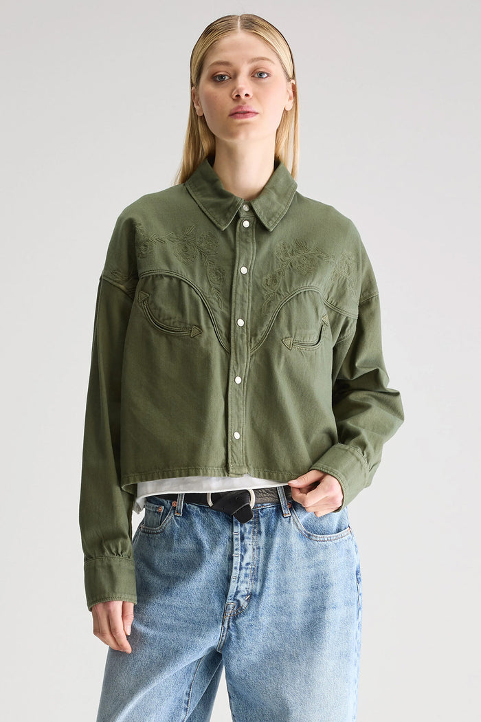 Bellerose Polaris Dusty Olive Denim Shirt - The Mercantile London