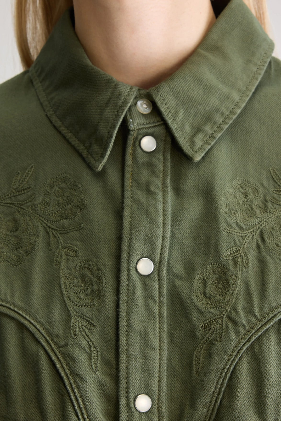 Bellerose Polaris Dusty Olive Denim Shirt - The Mercantile London