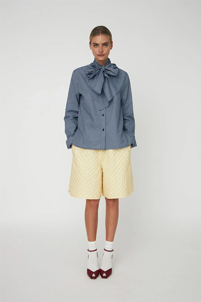 Stella Nova Blue Check Bow Shirt - The Mercantile London