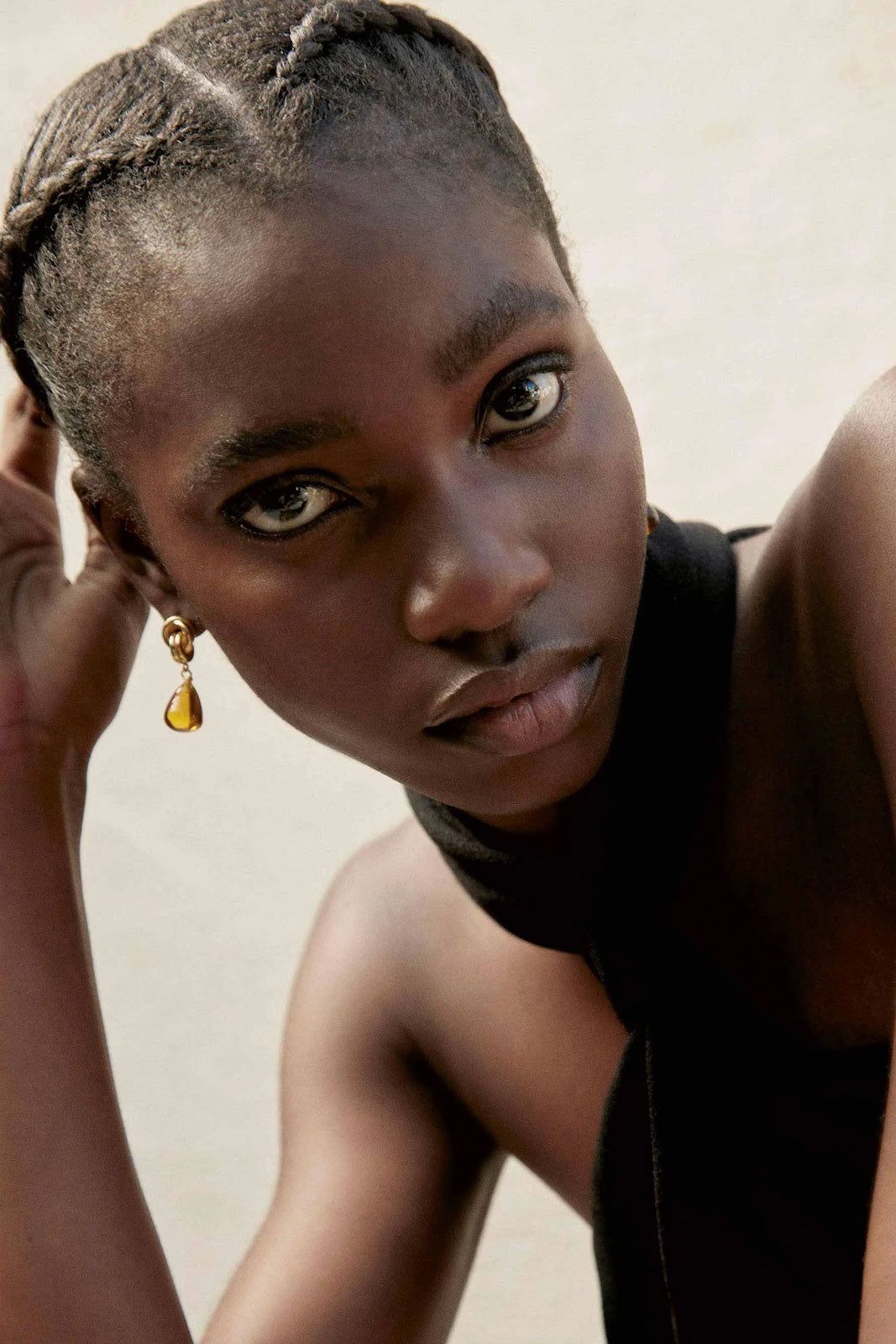 Shyla Chunky Knot Citrine Earrings - The Mercantile London