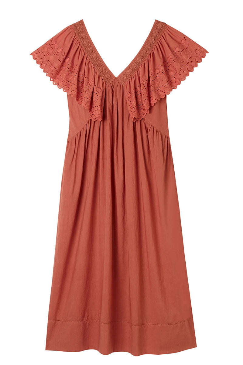 SS24 Faune Camilla Terracotta Dress - The Mercantile London