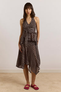 Damson Madder Leandra Spot Stripe Halter Cami - The Mercantile London