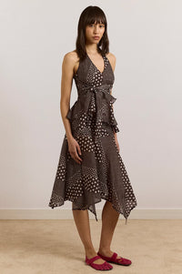 Damson Madder Leandra Spot Stripe Halter Cami - The Mercantile London