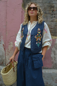 Lolly's Laundry Mist Dark Blue Vest - The Mercantile London