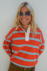 The Tiny Big Sister Red Striped Sweateshirt