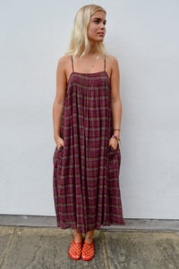 Amente Check Pleated Cami Dress - The Mercantile London