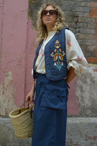 Lolly's Laundry Mist Dark Blue Vest - The Mercantile London