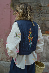 Lolly's Laundry Mist Dark Blue Vest - The Mercantile London
