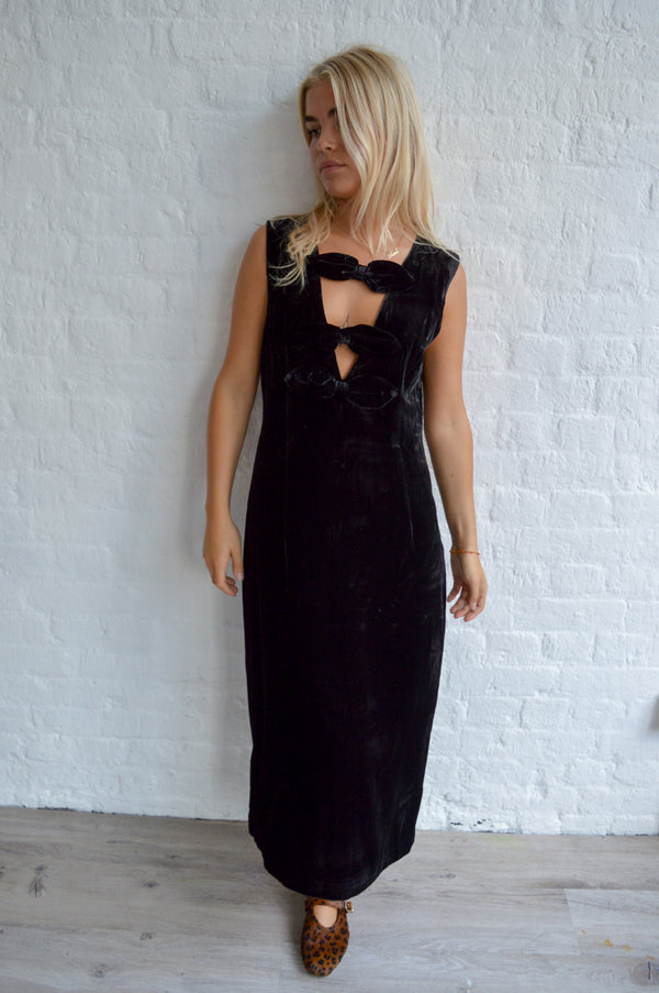 Baum Und Pferdgarten Ajka Black Velvet Dress - The Mercantile London