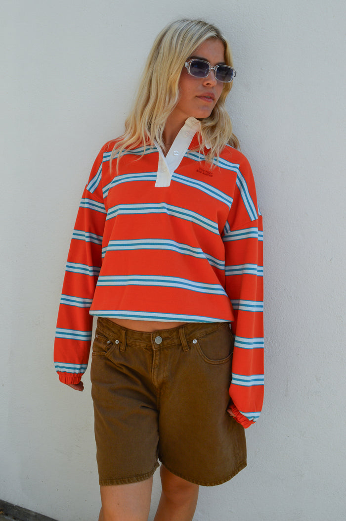 The Tiny Big Sister Red Striped Sweatshirt