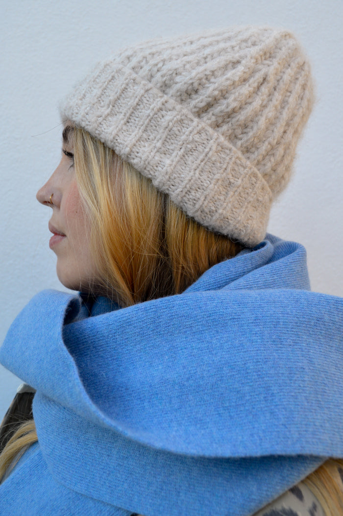 Samsoe & Samsoe Layla Arctic Wolf Beanie - The Mercantile London