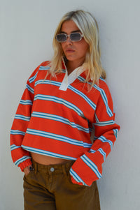 The Tiny Big Sister Red Striped Sweateshirt