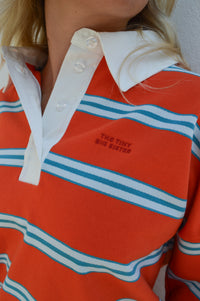 The Tiny Big Sister Red Striped Sweateshirt