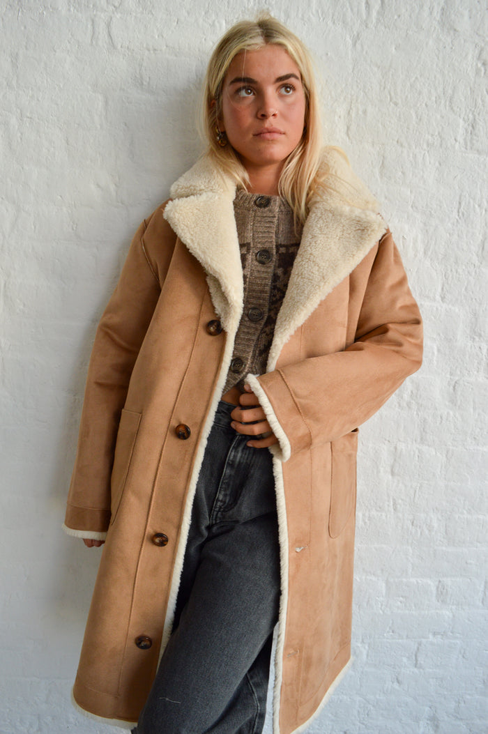 Numph Elliot Reversible Shearling Coat - The Mercantile London
