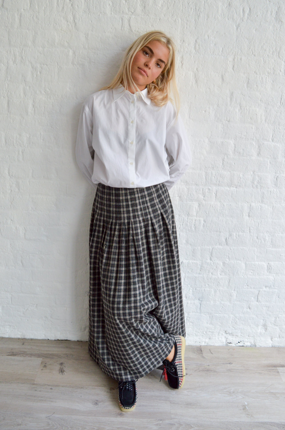 The New Society Dione Checked Skirt - The Mercantile London