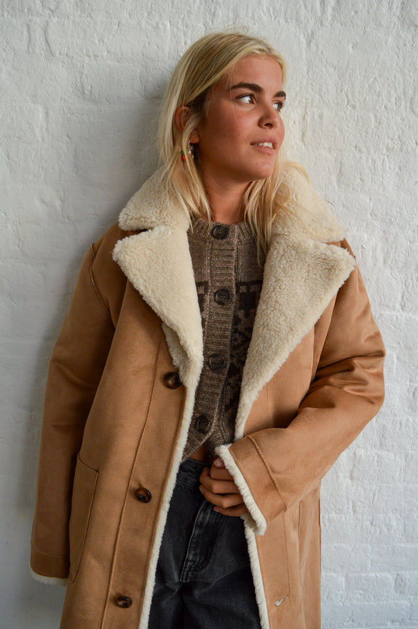 Numph Elliot Reversible Shearling Coat - The Mercantile London