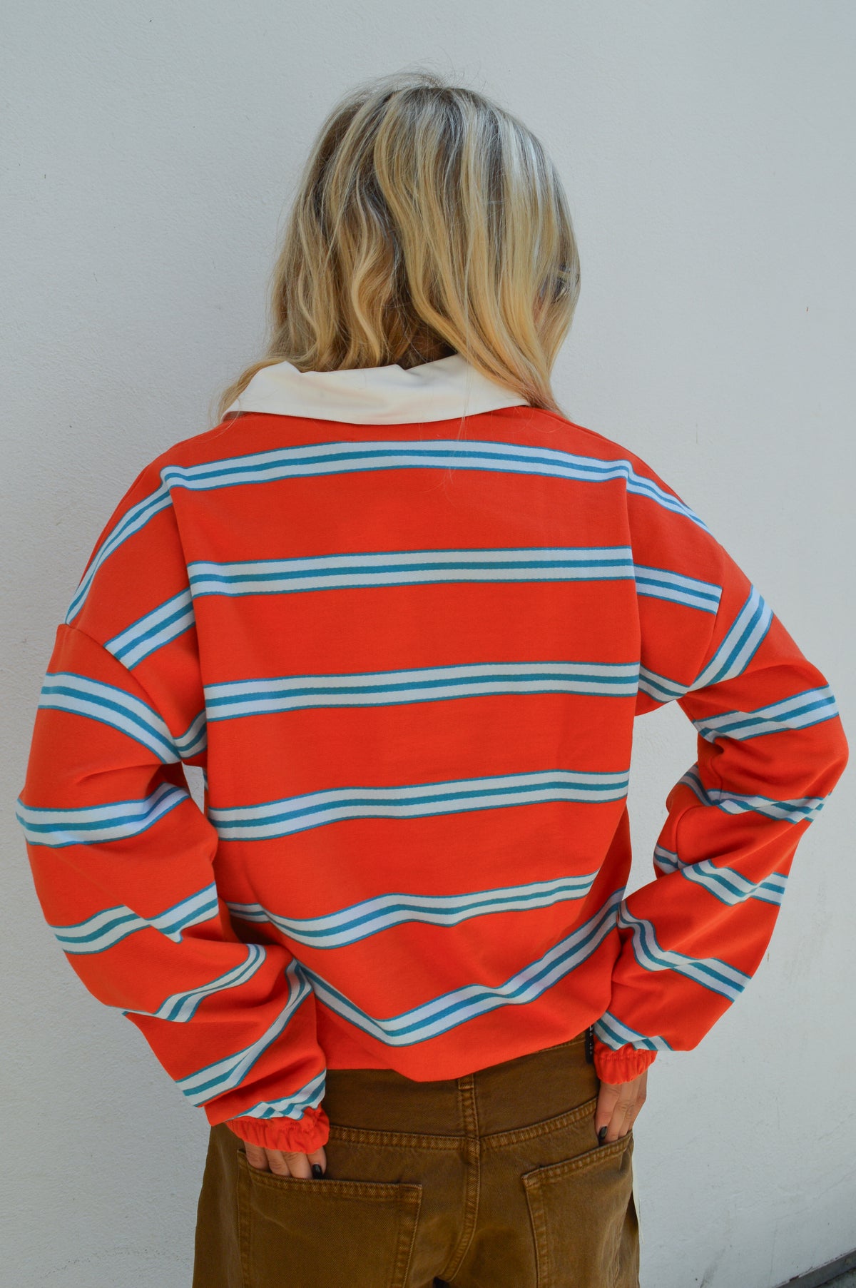 The Tiny Big Sister Red Striped Sweateshirt