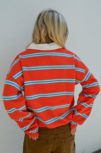 The Tiny Big Sister Red Striped Sweateshirt
