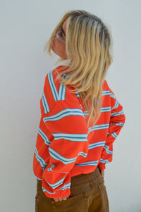 The Tiny Big Sister Red Striped Sweateshirt