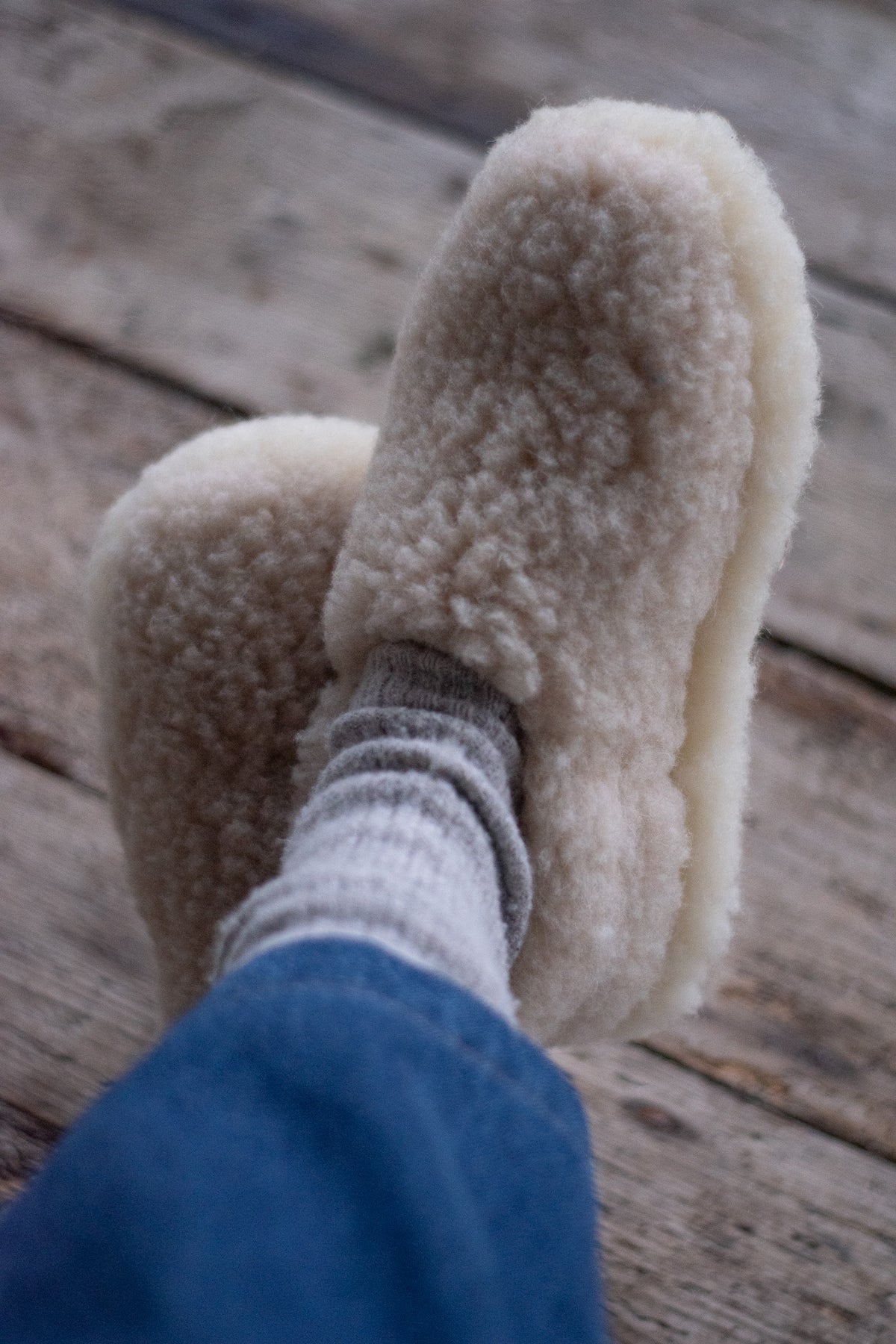 YOKO Wool Beige Natural Slippers - The Mercantile London
