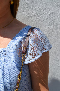 Lolly's Laundry Milan Dusty Blue Lace Midi Dress - The Mercantile London