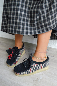 Clarks Black Harris Tweed Wallabees - The Mercantile London