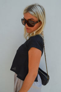 Artisans Of Humantiy Black Button-Back Top