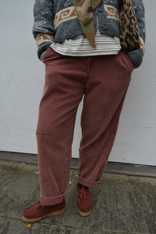 Charlie Joe Siloe Wine Stone Wash Corduroy Trousers - The Mercantile London