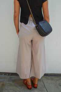 Artisans Of Humanity Beige Cropped Linen Culottes