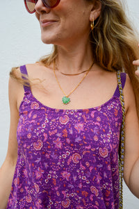 Sandralexandra Milagros Jade & Pink Dot Heart & Link Chain Necklace - The Mercantile London