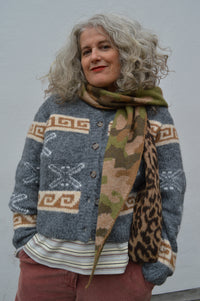 Object Galia Intarsia Knit Cardigan - The Mercantile London