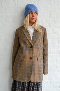 Nice Things Harris Check Blazer And Scarf - The Mercantile London