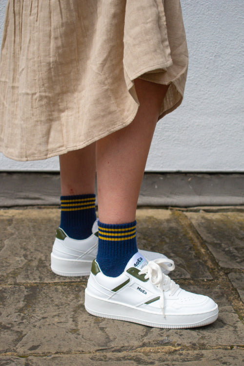 MoEa Gen1 Cactus White and Green Trainers - The Mercantile London