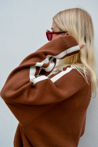 Bellerose Angik Coffee Zip Up Cardigan - The Mercantile London