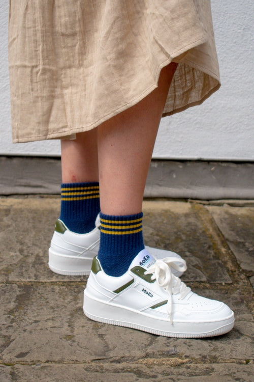 MoEa Gen1 Cactus White and Green Trainers - The Mercantile London