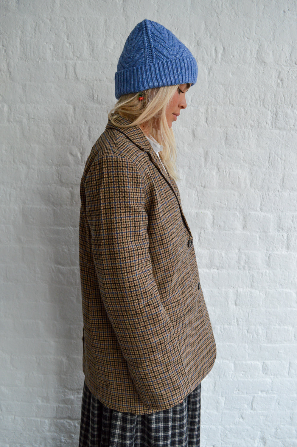 Nice Things Harris Check Blazer And Scarf - The Mercantile London