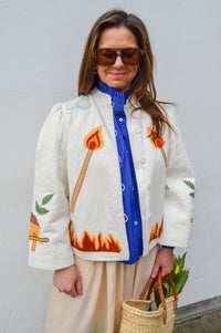 Stella Nova Elements Patchwork Cream Jacket - The Mercantile London