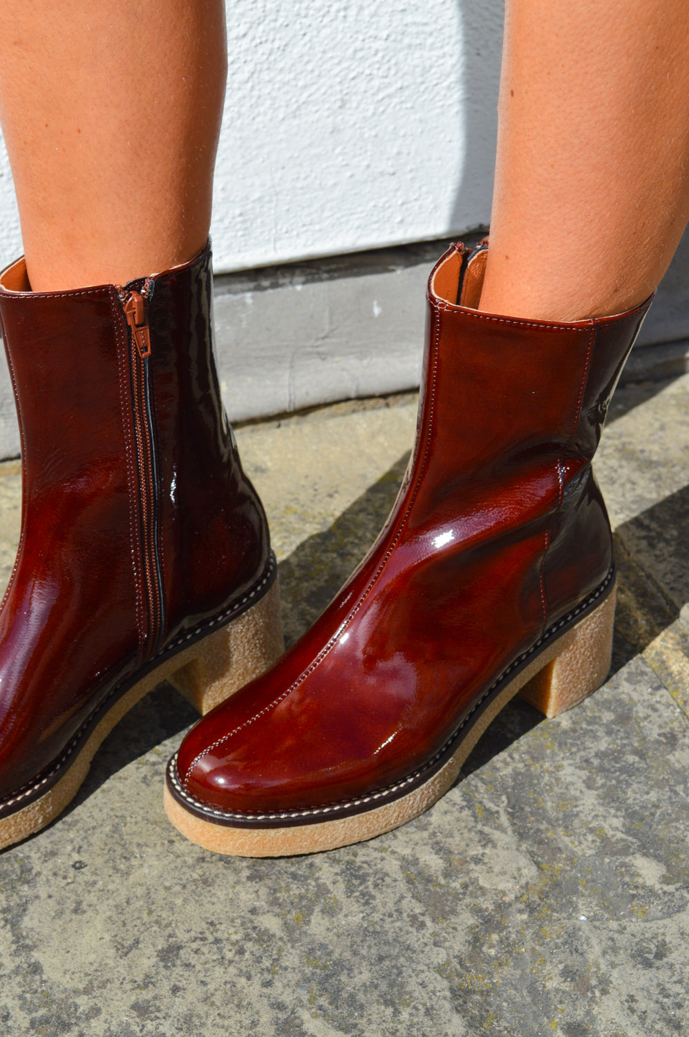 Petite Mendigote Clara Penny Brown Ankle Boots - The Mercantile London