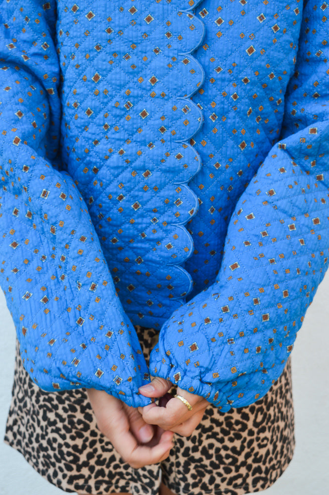 Stella Nova Fernande Clear Blue Quilted Jacket - The Mercantile London